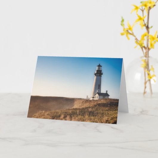 Lighthouses | Yaquina Head Lighthouse Oregon カード (黄色い花)