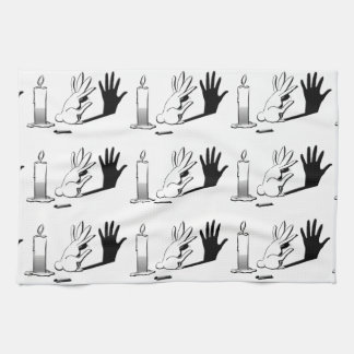 LightIllusions.com著影のウサギ キッチンタオル