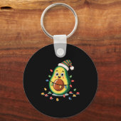 Lighting Avocado Ugly Christmas Sweater Guacamole  キーホルダー (正面)