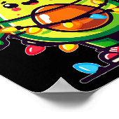 Lighting Avocado Ugly Christmas Sweater Guacamole  ポスター (角)