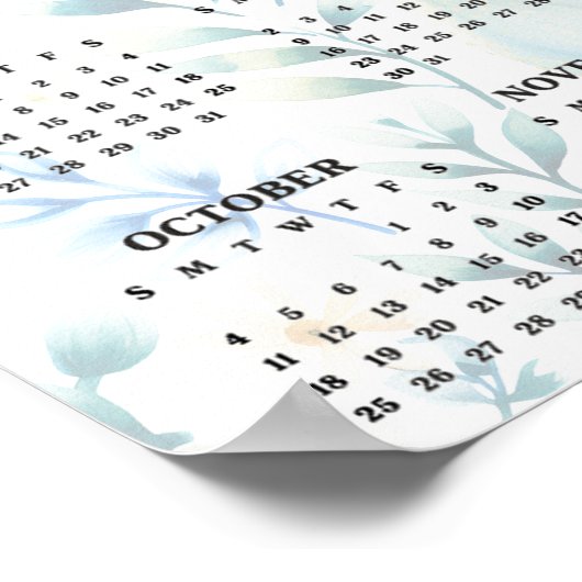 Lightly Floral Design 20256Wall Calendar ポスター (角)