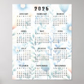 Lightly Floral Design 20256Wall Calendar ポスター (正面)
