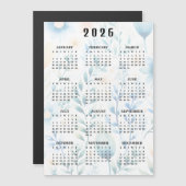 Lightly Floral Design 2026 Calendar Magnetic Card (正面/裏面)
