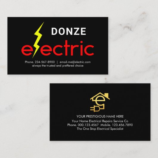 Lightning On Electric Service 名刺 (正面/裏面)