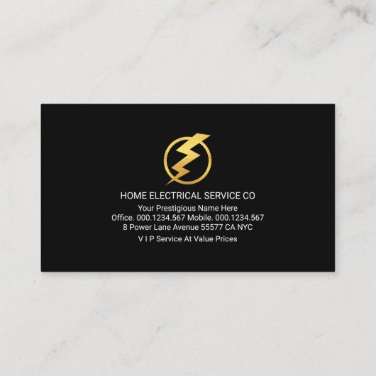 Lightning Outage Gold City Skyline 名刺 (裏面)