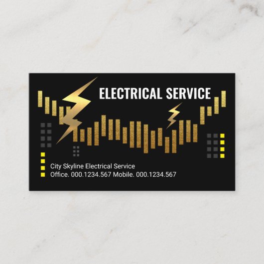 Lightning Outage Gold City Skyline 名刺 (正面)