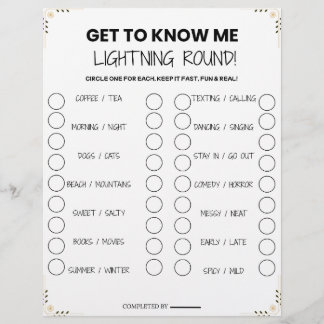 Lightning Round Party Game – Fun Get-to-Know-You P レターヘッド