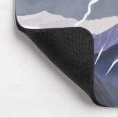 Lightning Storm | Watercolor Dark Mountains マウスパッド (コーナー)