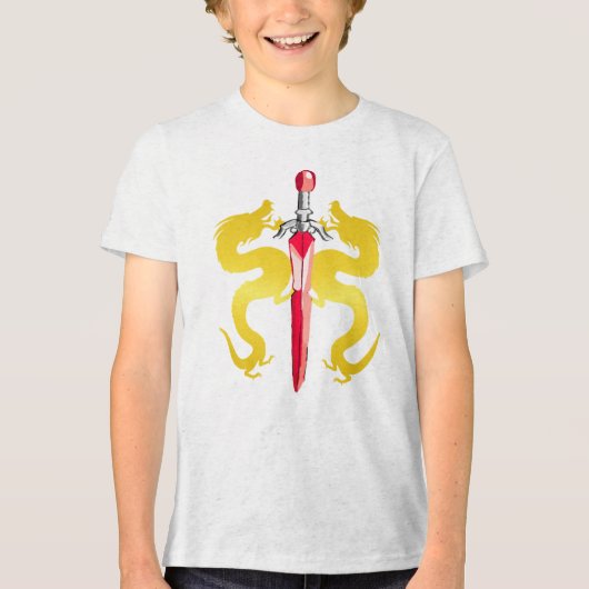 Lightning Yellow Dragon Emblem トライブレンドＴシャツ (正面)