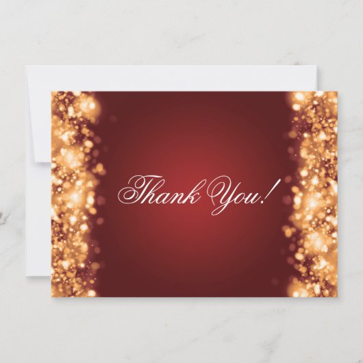 Lights結婚金ゴールドに感謝きらめく サンキューカード (正面)