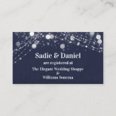 Lights グランジ Scriptカジュアル Navy Gift Registry エンクロージャーカード (裏面)