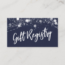 Lights グランジ Scriptカジュアル Navy Gift Registry エンクロージャーカード