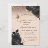 Lights,Black Roses Glitter Butterflies  招待状 (正面)