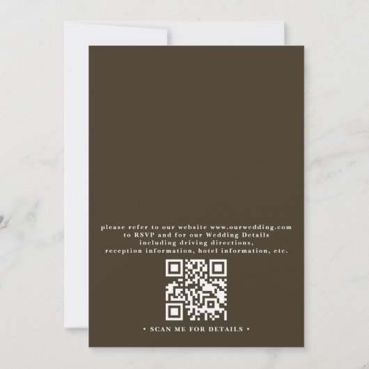 Lights on oak tree Rustic Elegant QR Code Wedding 招待状 (裏面)