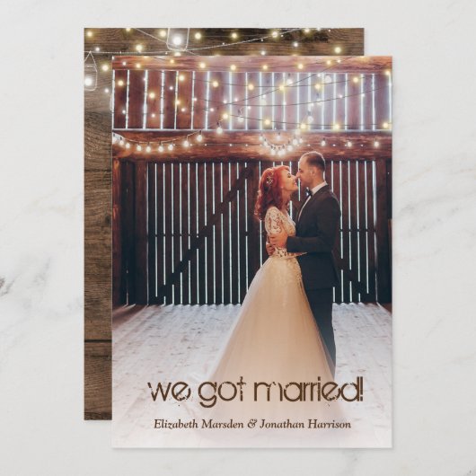 Lights Photo素朴の発結婚表披露宴 招待状 (正面/裏面)