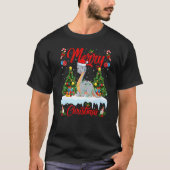 Lights Xmas Tree Santa Diplodocus Dinosaur Christm Tシャツ (正面)