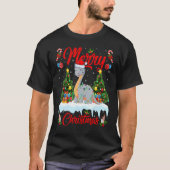 Lights Xmas Tree Santa Diplodocus Dinosaur Christm Tシャツ (正面)