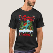 Lights Xmas Tree Santa Spinosaurus Dinosaur Christ Tシャツ (正面)