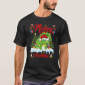 Lights Xmas Tree Santa Triceratops Dinosaur Christ Tシャツ (正面)