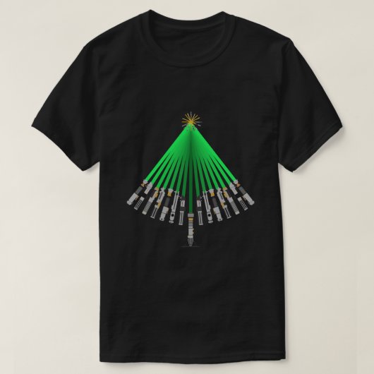 LightSaber Christmas Tree Sticker Tシャツ (デザイン正面)