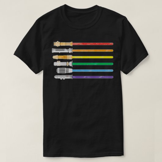 Lightsaber Rainbow Gay Pride Lesbian Lgbt Tシャツ (デザイン正面)
