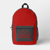 Lightweight Trail red Hiking Backpack プリントバックパック (正面)