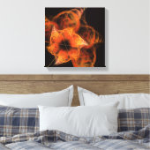 Lightworks抽象芸術アートブラックとホワイト キャンバスプリント (インサイチュ (寝室))