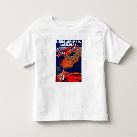 Lignes Aeriennes Latecoereのヴィンテージポスター トドラーTシャツ (正面)