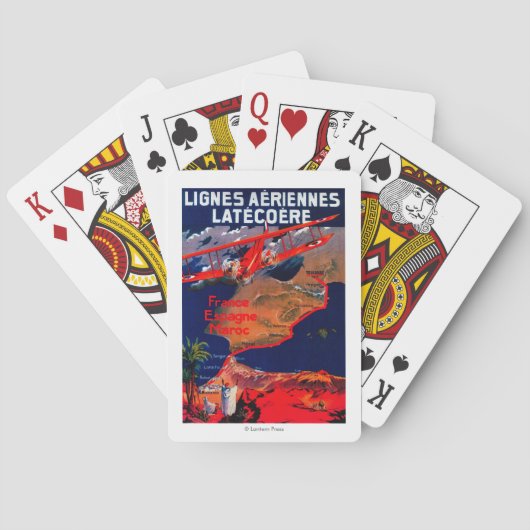 Lignes Aeriennes Latecoereのヴィンテージポスター トランプ (裏面)