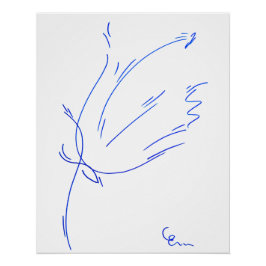 Lignes bleues 2, série "Traits simples" ポスター