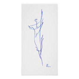 Lignes bleues 3, série "Traits simples" ポスター
