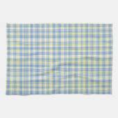 lignes et carreaux bleus et jaunes キッチンタオル (横)