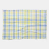 lignes et carreaux bleus et jaunes キッチンタオル (横)