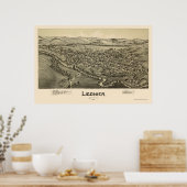 Ligonier, PAパノラママップ – 1900 ポスター (キッチン)