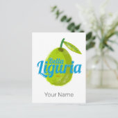 Liguria Retro Olive Italy Vintage Holiday Souvenir シーズンポストカード (スタンド正面)