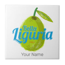 Liguria Retro Olive Italy Vintage Holiday Souvenir タイル