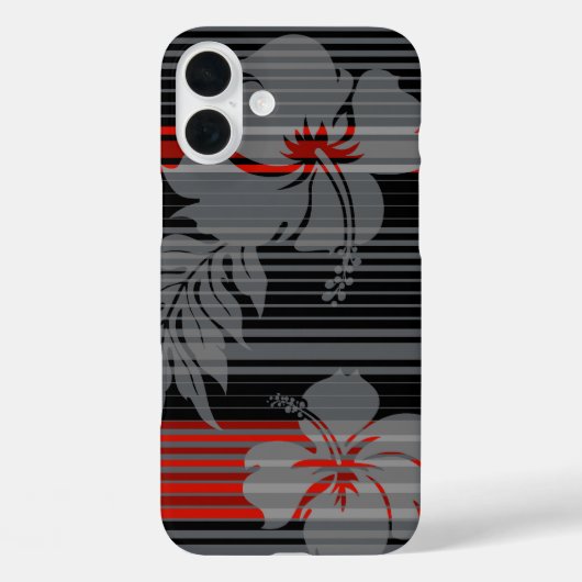 Lihueのハイビスカスのストライプのハワイアン Case-Mate iPhoneケース (裏面)
