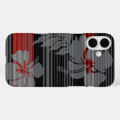 Lihueのハイビスカスのストライプのハワイアン Case-Mate iPhoneケース (裏面 (横))