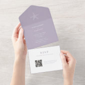 Lihue結婚式招待状とQRコードRSVP オールインワン招待状 (貼ってはがせる)