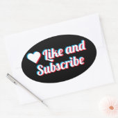 LikeおよびSubscribe 楕円形シール (封筒)