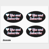 LikeおよびSubscribe 楕円形シール (シート)