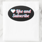 LikeおよびSubscribe 楕円形シール (バッグ)