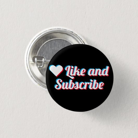 LikeおよびSubscribe 缶バッジ (正面&裏面)