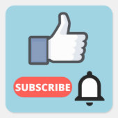 LikeとSubscribe スクエアシール (正面)