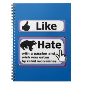 LikeまたはHate with a Passion Button ノートブック (正面)