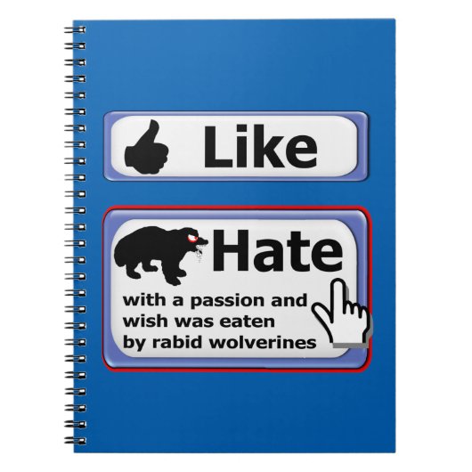 LikeまたはHate with a Passion Button ノートブック (正面)