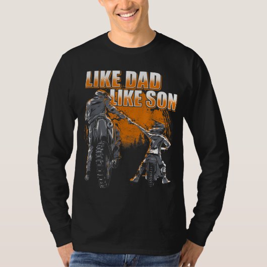 LikeパパLike Son - Motocross & Dirt Bike Tシャツ (正面)
