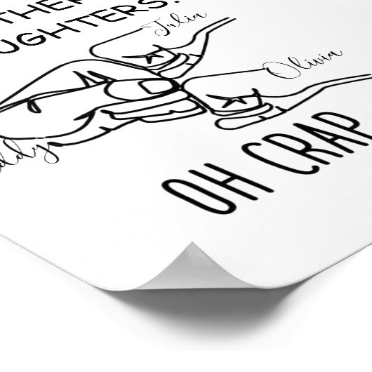 Likeパーソナライズされた父Like娘列 ポスター (角)