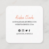 Like共有後を追ブラシ台本ピーチSNS スクエア名刺 (裏面)