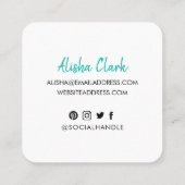 Like共有後を追ブラシScript Aquaソーシャルメディア スクエア名刺 (裏面)